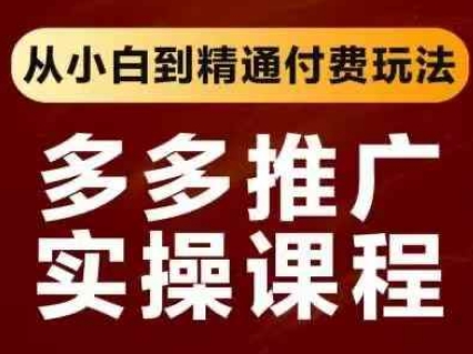 拼多多推广实操课程，从小白到精通付费玩法-旭彭网络资源基地