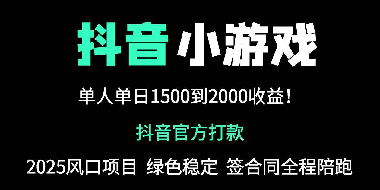 （14527期）抖音官方小游戏2025全网最新玩法，暴利赚钱项目，单机日入2000+，绝不…-旭彭网络资源基地