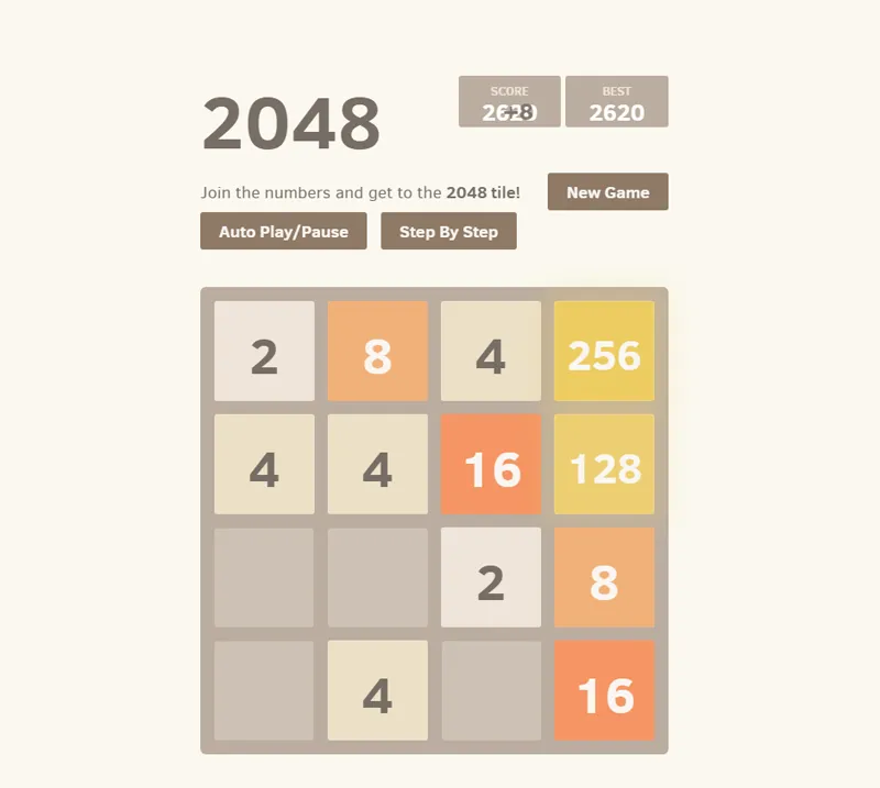 HTML+JS开发的2048方块游戏网页源码(带AI功能) HTML+JS开发的2048方块游戏网页源码(带AI功能)